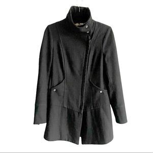 STEVE MADDEN Wool Winter Asymmetrical Coat Black S